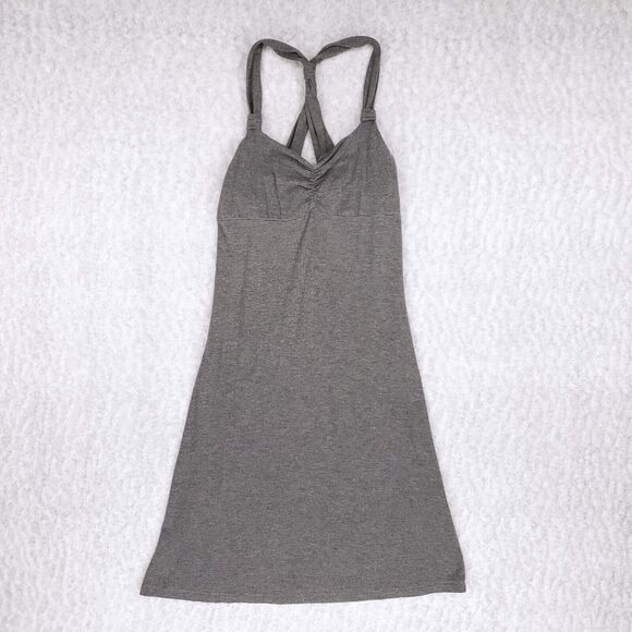 Dakini Tank Dress Women's S Gray Stretch Knit Athleisure Built-in Bra Summer - Picture 1 of 6